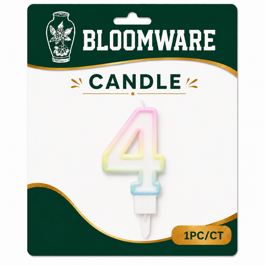 Bloomware Rainbow Number Candle 4