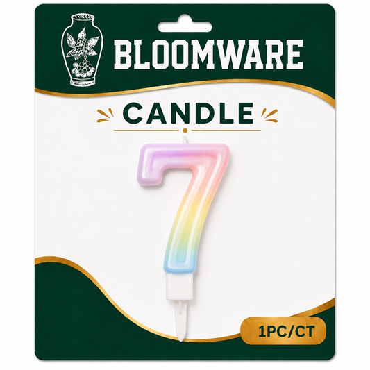 Bloomware Rainbow Number Candle 7