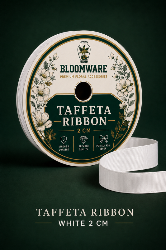 Taffeta Ribbon White