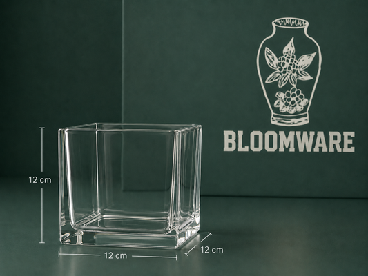 VASEN Square Glass Vase 12x12 CM
