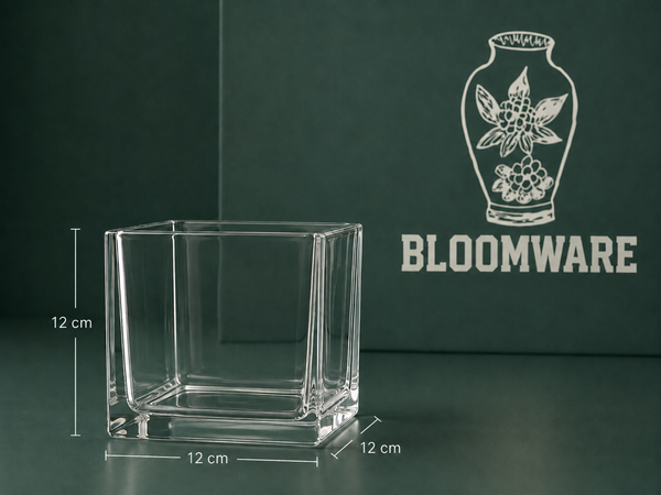 VASEN Square Glass Vase 12x12 CM