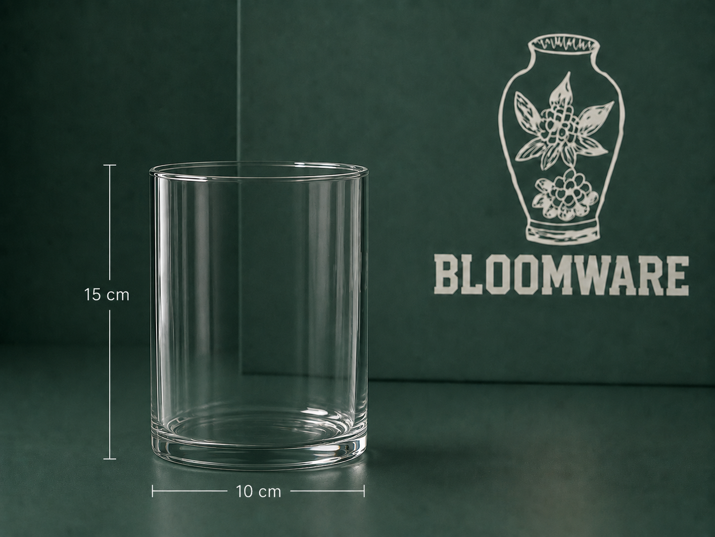 VASEN Cylinder Glass Vase 10x15 CM