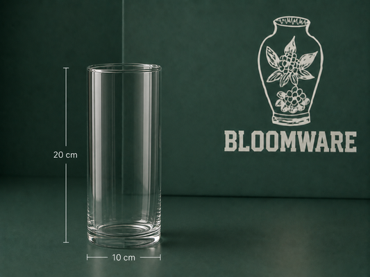 VASEN Cylinder Glass Vase 10x20 CM