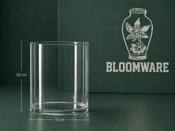 VASEN Cylinder Glass Vase 15x20 CM