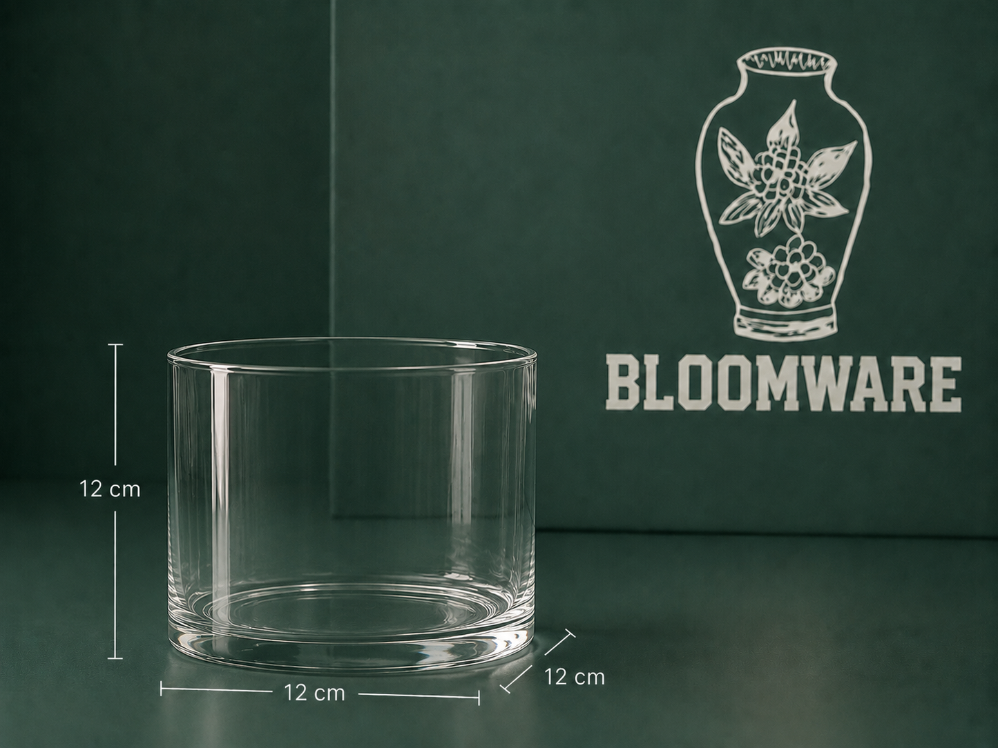 VASEN Cylinder Glass Vase 12x12 CM