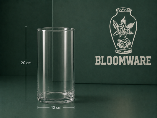 VASEN Cylinder Glass Vase 12x20 CM