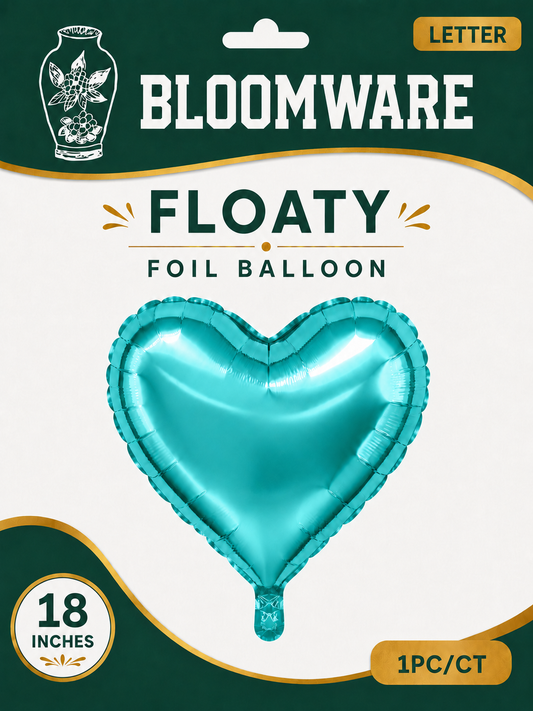 Floaty™ Heart Foil Balloon Aqua Turquoise