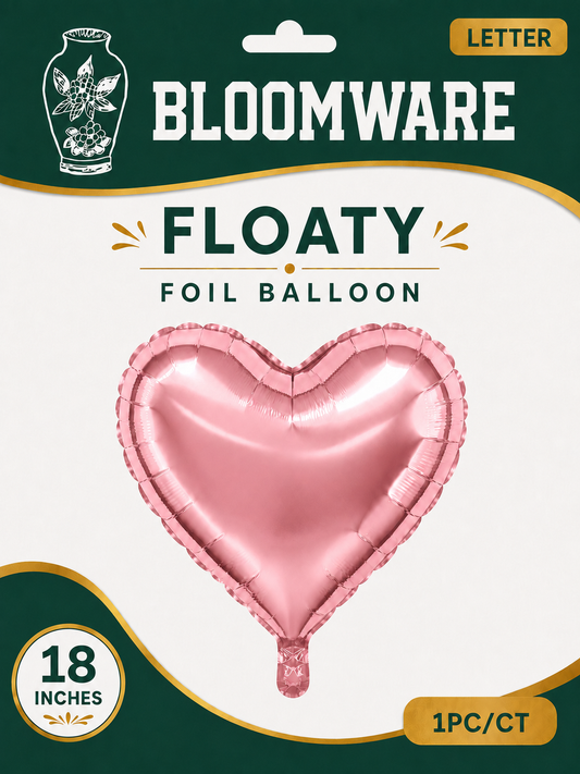 Floaty™ Heart Foil Balloon Blush Pink