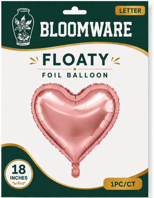 Floaty™ Heart Foil Balloon Blush Rose