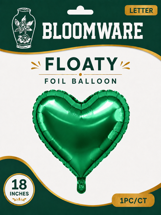 Floaty™ Heart Foil Balloon Emerald Green