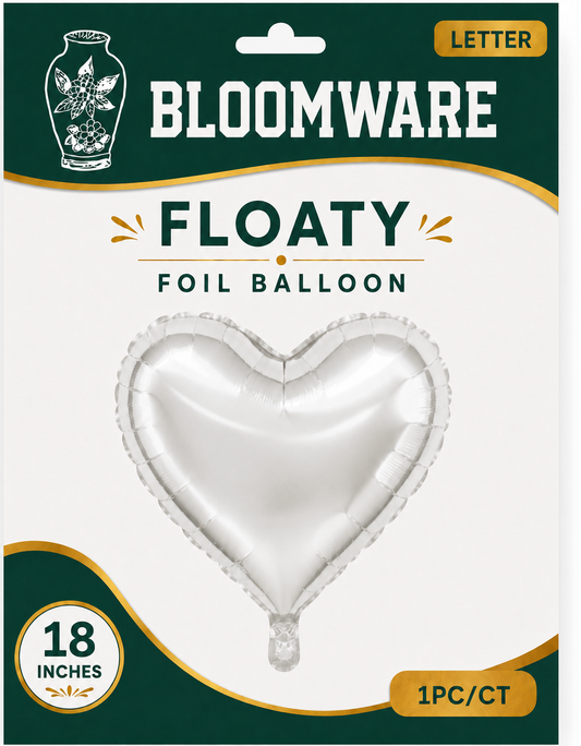 Floaty™ Heart Foil Balloon Pearl White