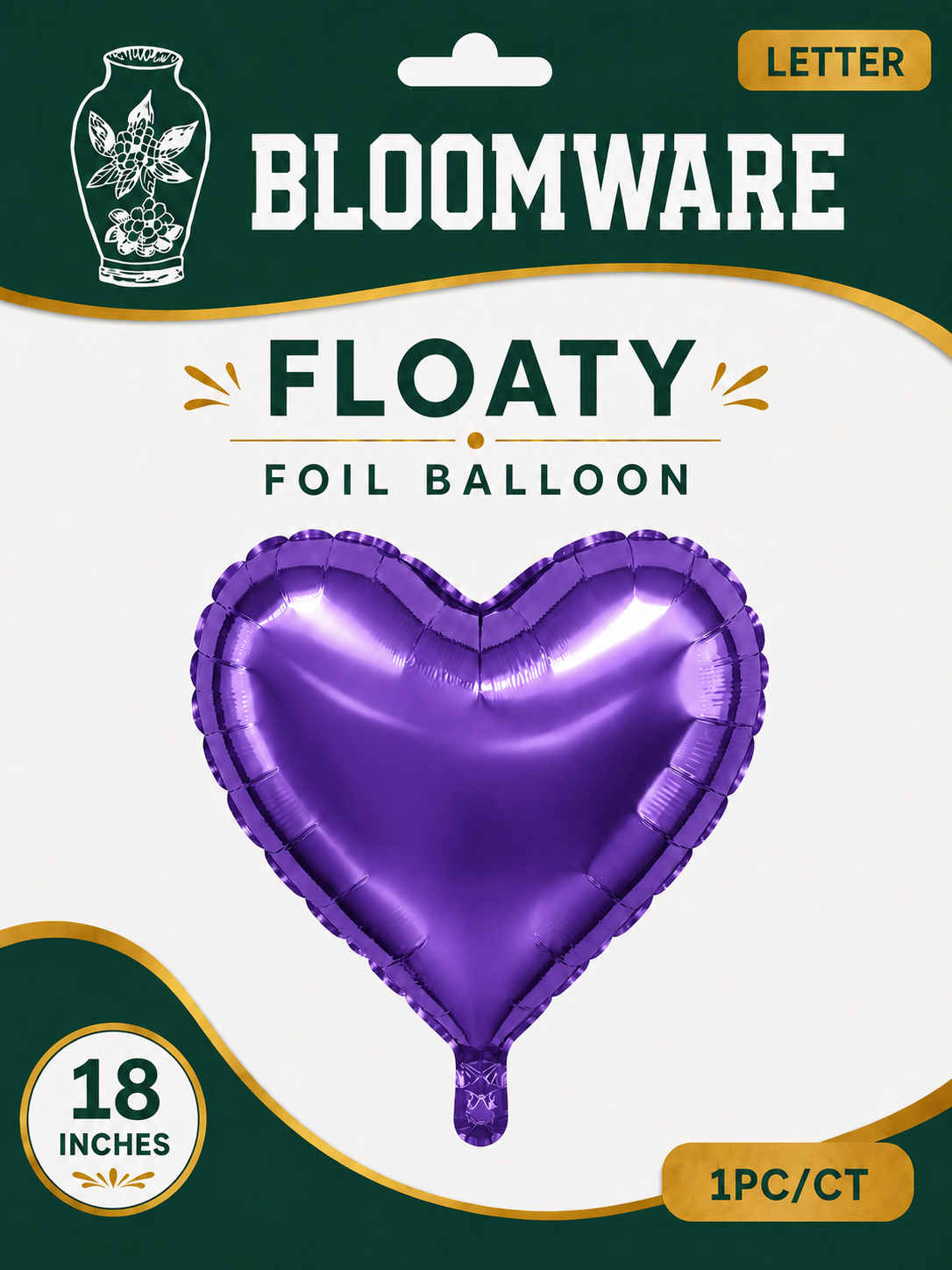Floaty™ Heart Foil Balloon Royal Purple