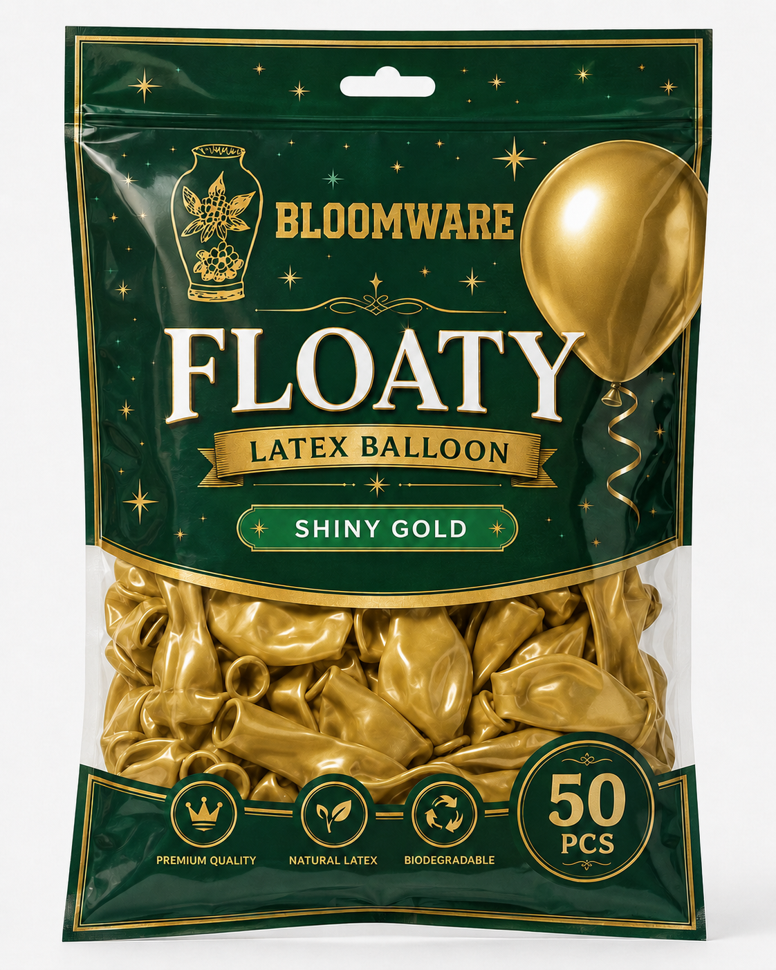 Floaty™ Latex Balloon Shiny Gold