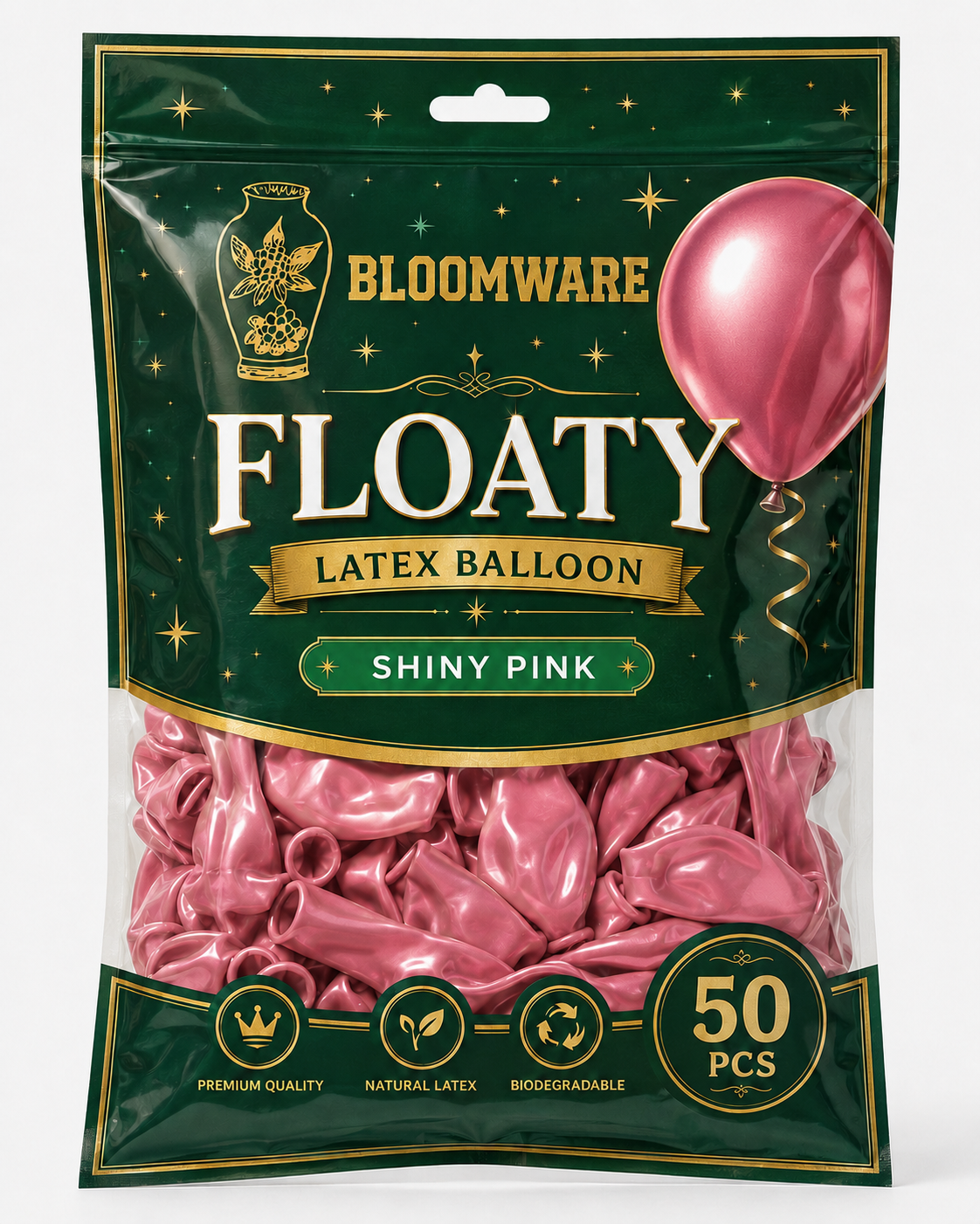 Floaty™ Latex Balloon Shiny Pink