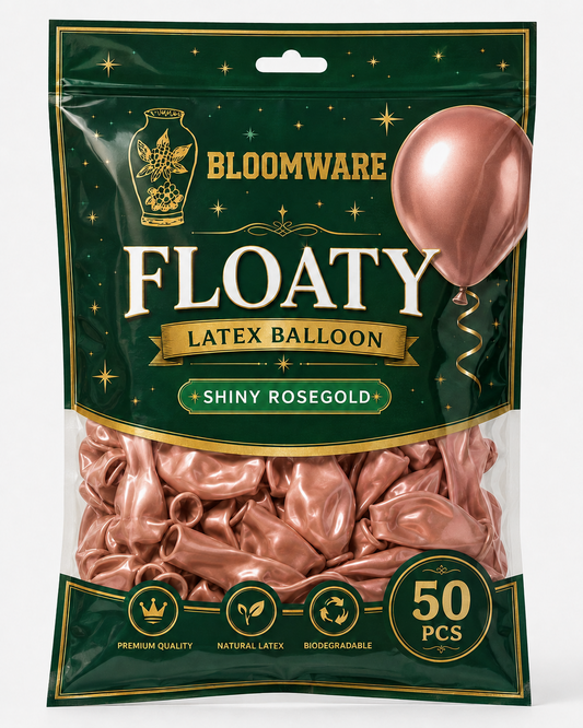 Floaty™ Latex Balloon Shiny Rose Gold