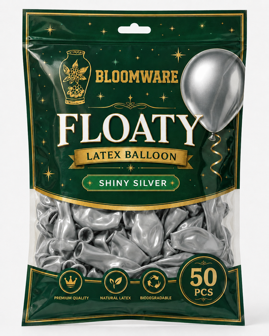 Floaty™ Latex Balloon Shiny Silver