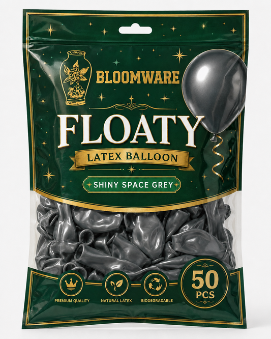 Floaty™ Latex Balloon Shiny Space Grey