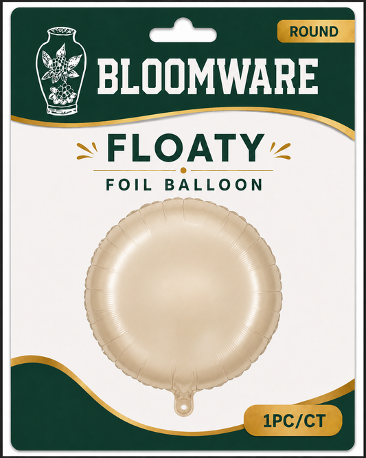 Floaty™ Round Foil Balloon Beige