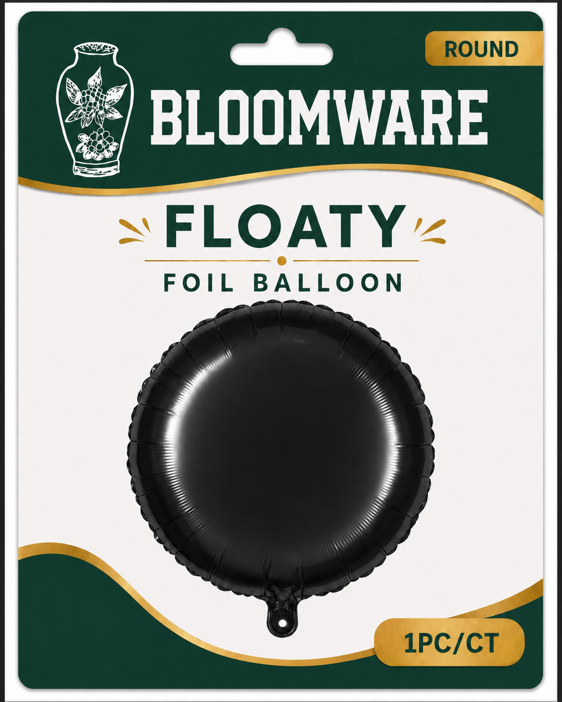 Floaty™ Round Foil Balloon Black