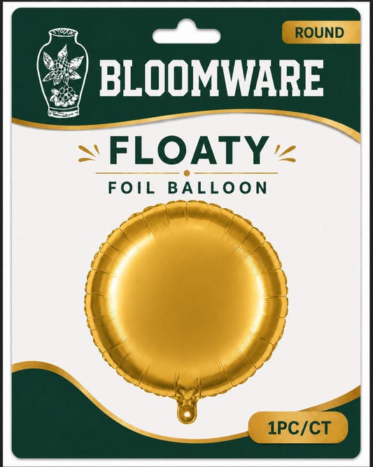 Floaty™ Round Foil Balloon Gold