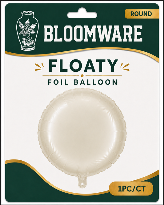 Floaty™ Round Foil Balloon Ivory