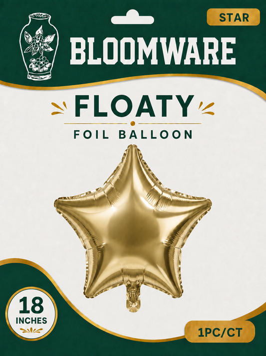 Floaty™ Star Foil Balloons Antique Gold