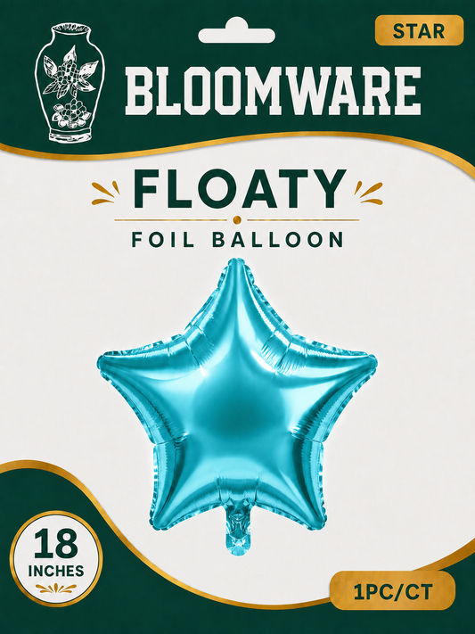 Floaty™ Star Foil Balloons Aqua Turquoise