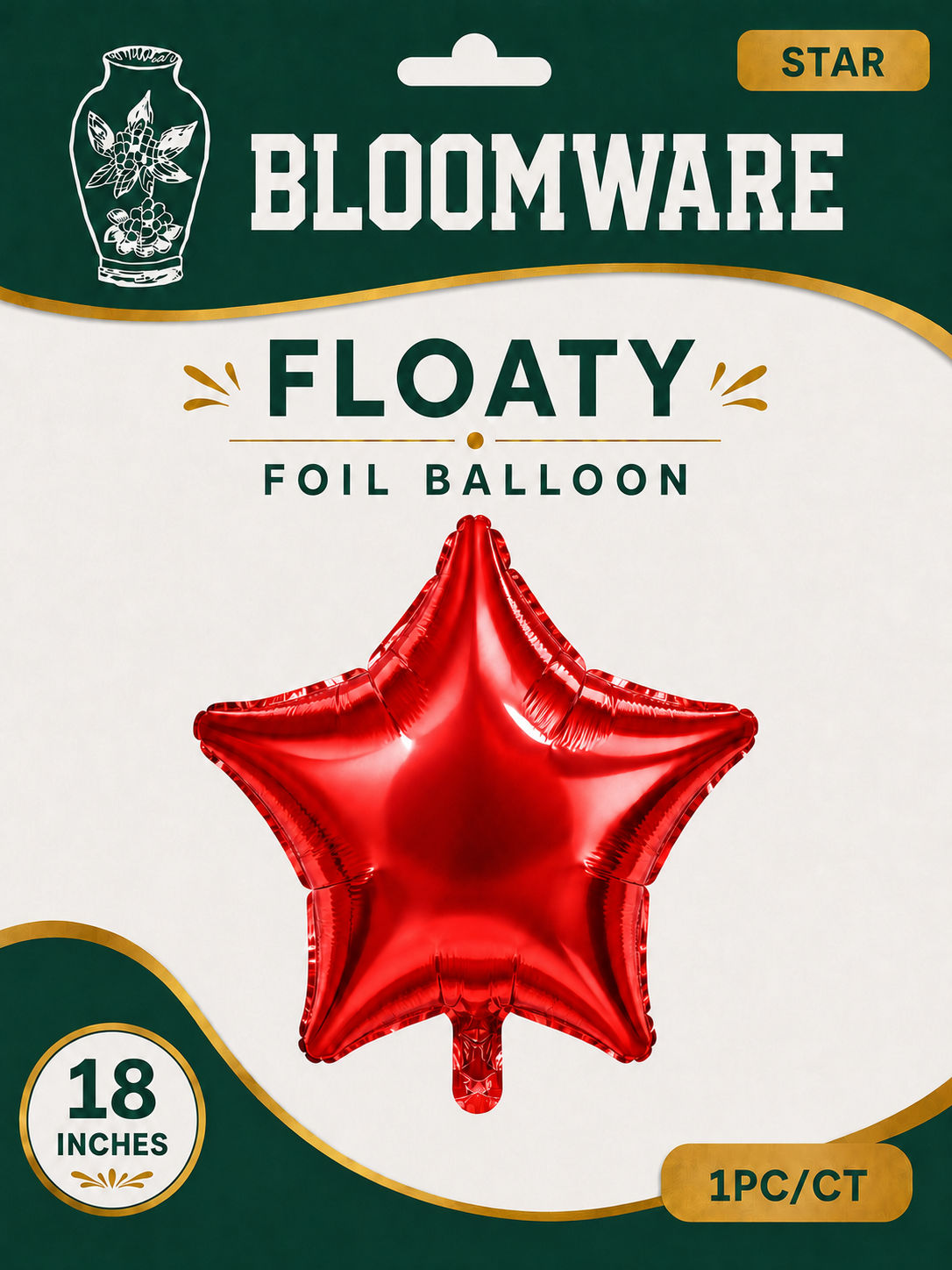 Floaty™ Star Foil Balloons Bright Red
