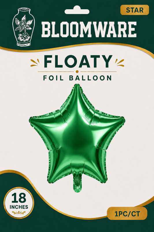 Floaty™ Star Foil Balloons Emerald Green