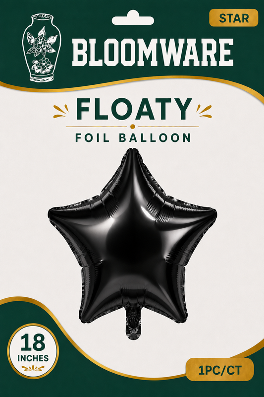Floaty™ Star Foil Balloons Glossy Black
