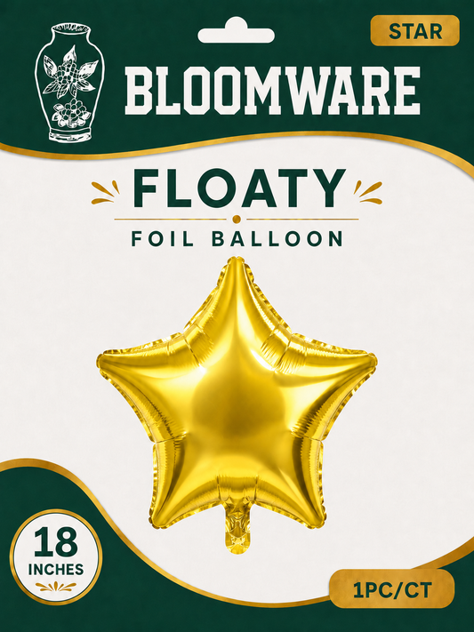 Floaty™ Star Foil Balloons Metallic Gold