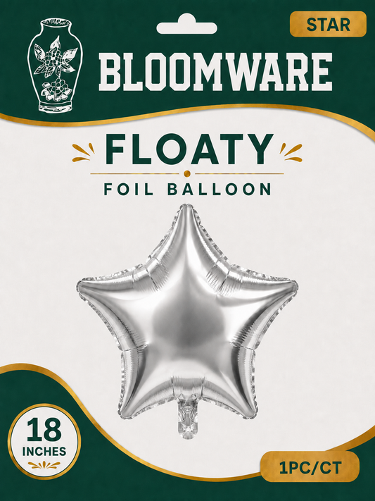 Floaty™ Star Foil Balloons Metallic Silver