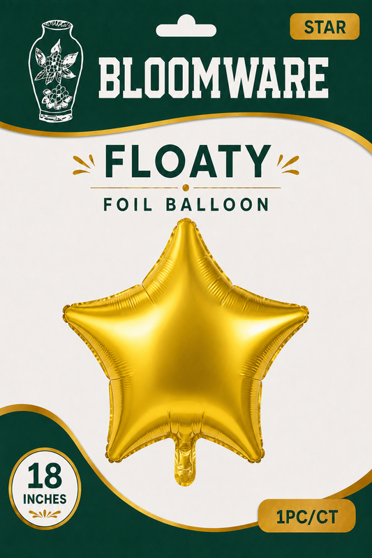 Floaty™ Star Foil Balloons Mustard Gold