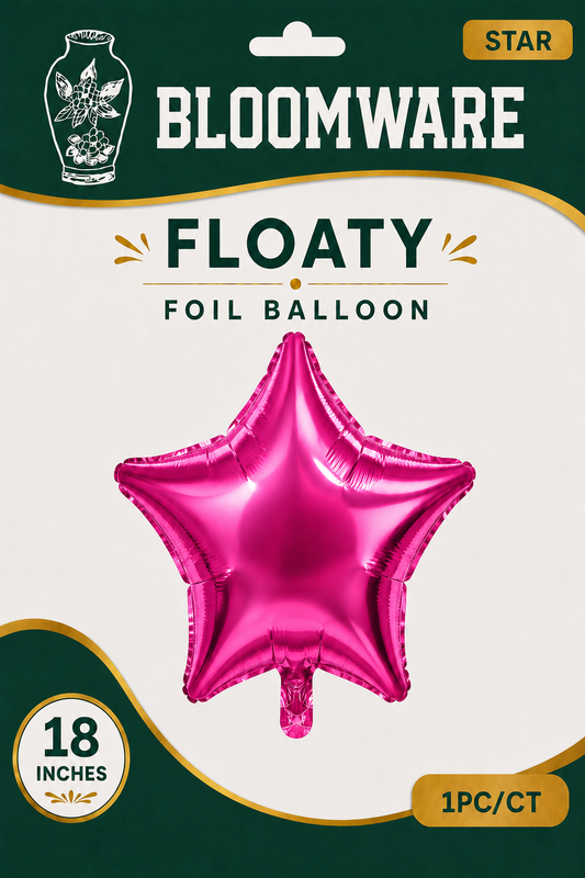 Floaty™ Star Foil Balloons Neon Fuchsia