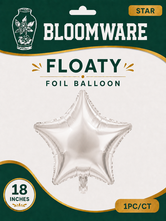 Floaty™ Star Foil Balloons Pearl White