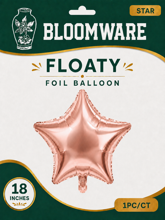 Floaty™ Star Foil Balloons Rose Gold