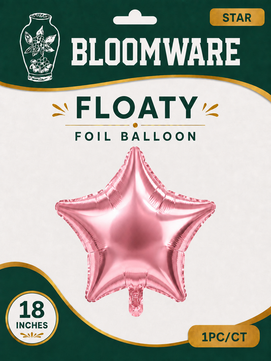 Floaty™ Star Foil Balloons Rose Pink