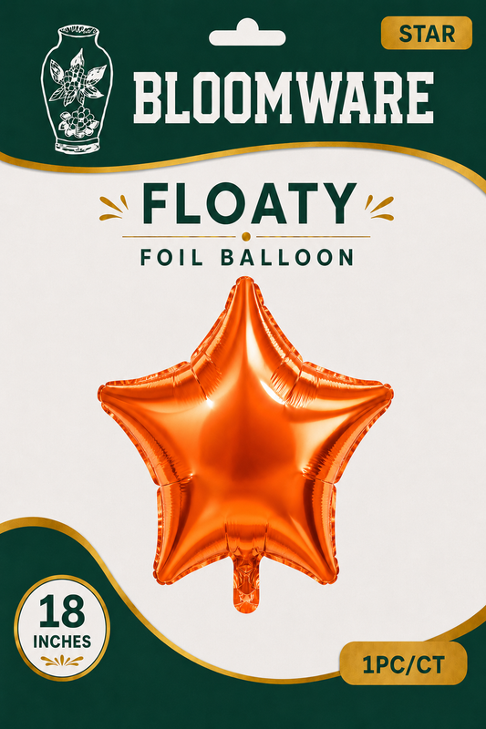 Floaty™ Star Foil Balloons Vibrant Orange