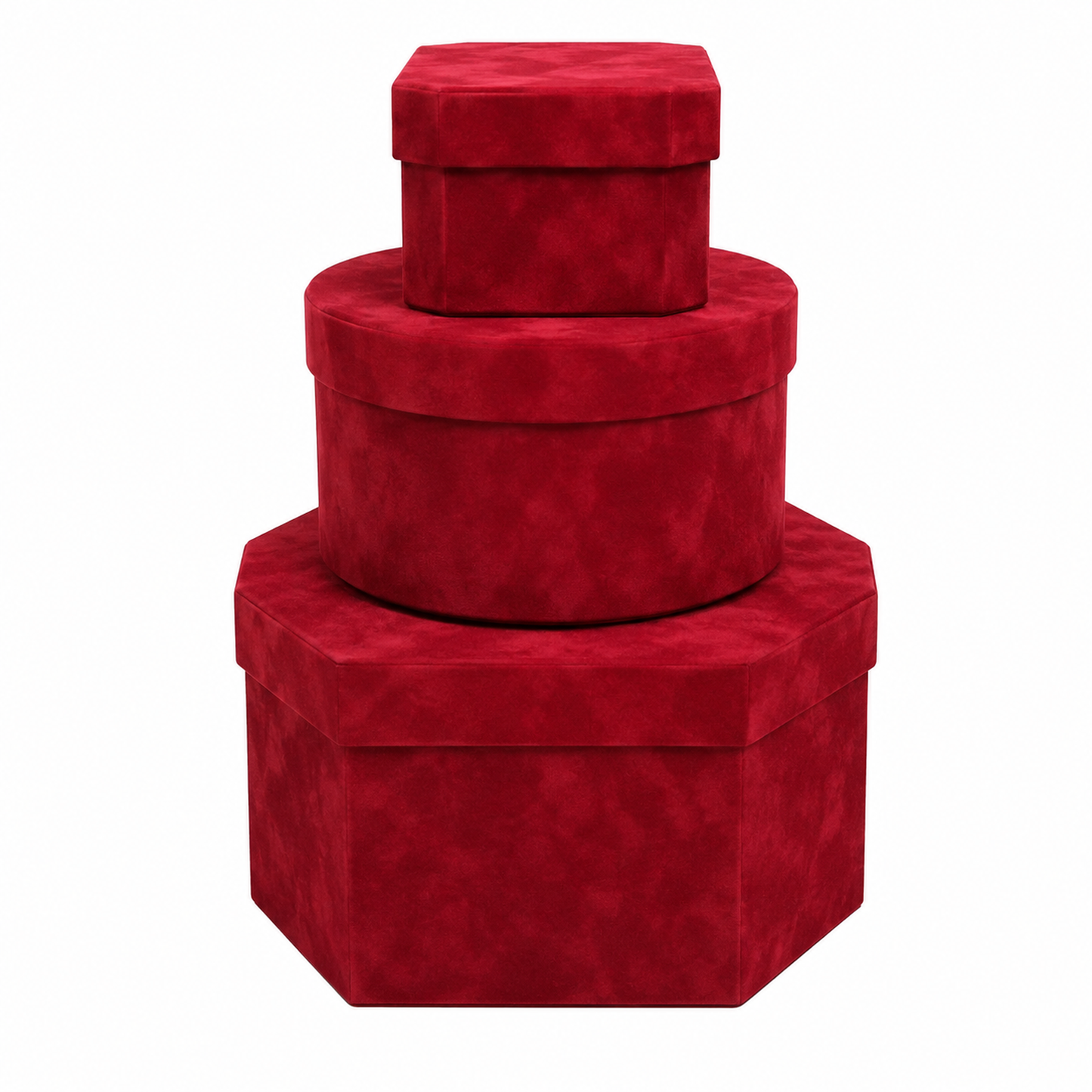 Flowerly Box™ Ruby Velvet Tiered Box Set