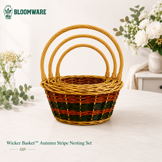 Wicker Basket™ Autumn Stripe Nesting Set