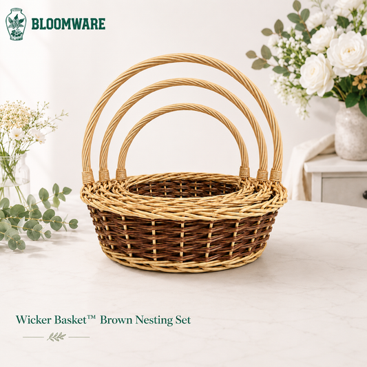 Wicker Basket™ Brown Nesting Set