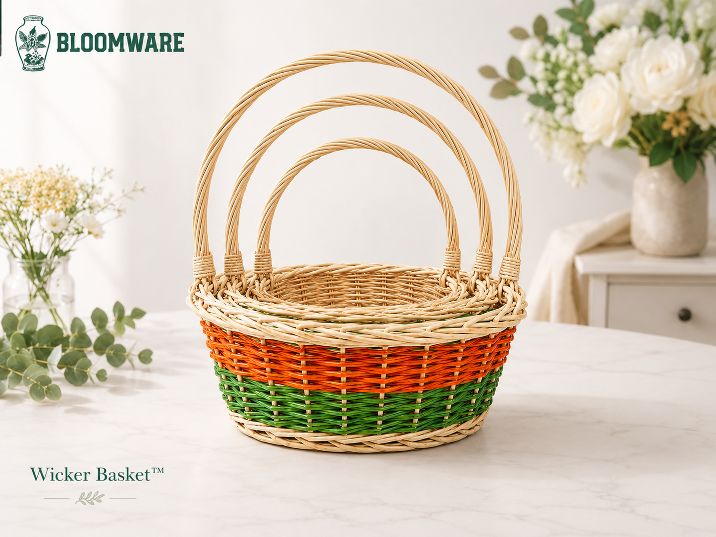 Wicker Basket™ Garden Stripe Trio Handle