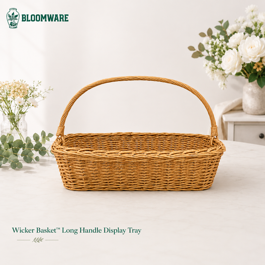Wicker Basket™ Long Handle Display Tray