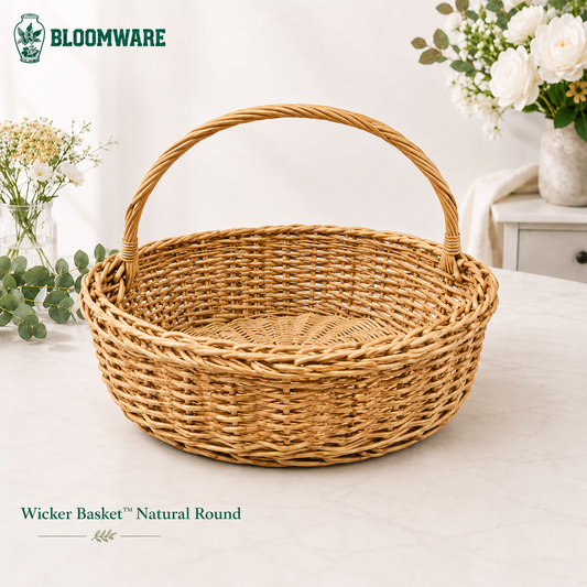 Wicker Basket™ Natural Round