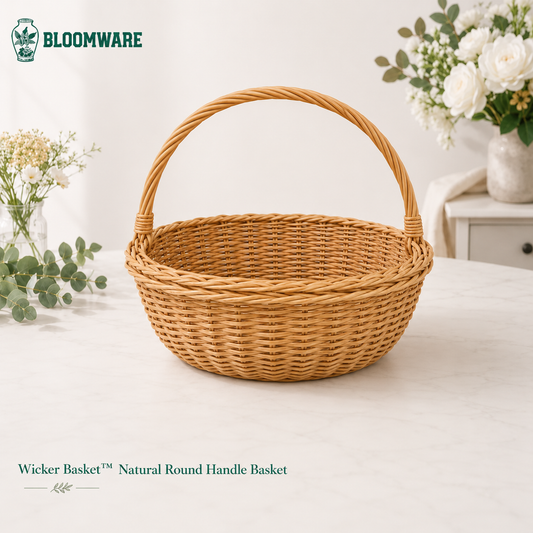 Wicker Basket™ Natural Round Handle Basket