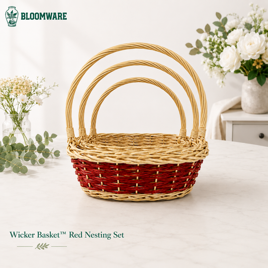 Wicker Basket™ Red Nesting Set
