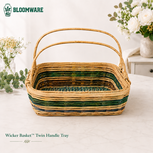 Wicker Basket™ Twin Handle Tray