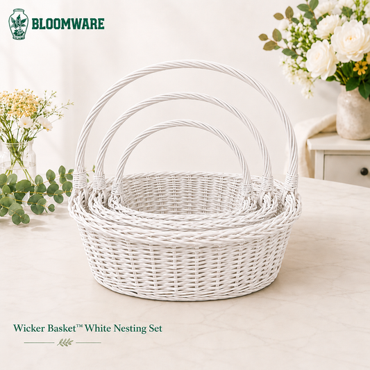 Wicker Basket™ White Nesting Set
