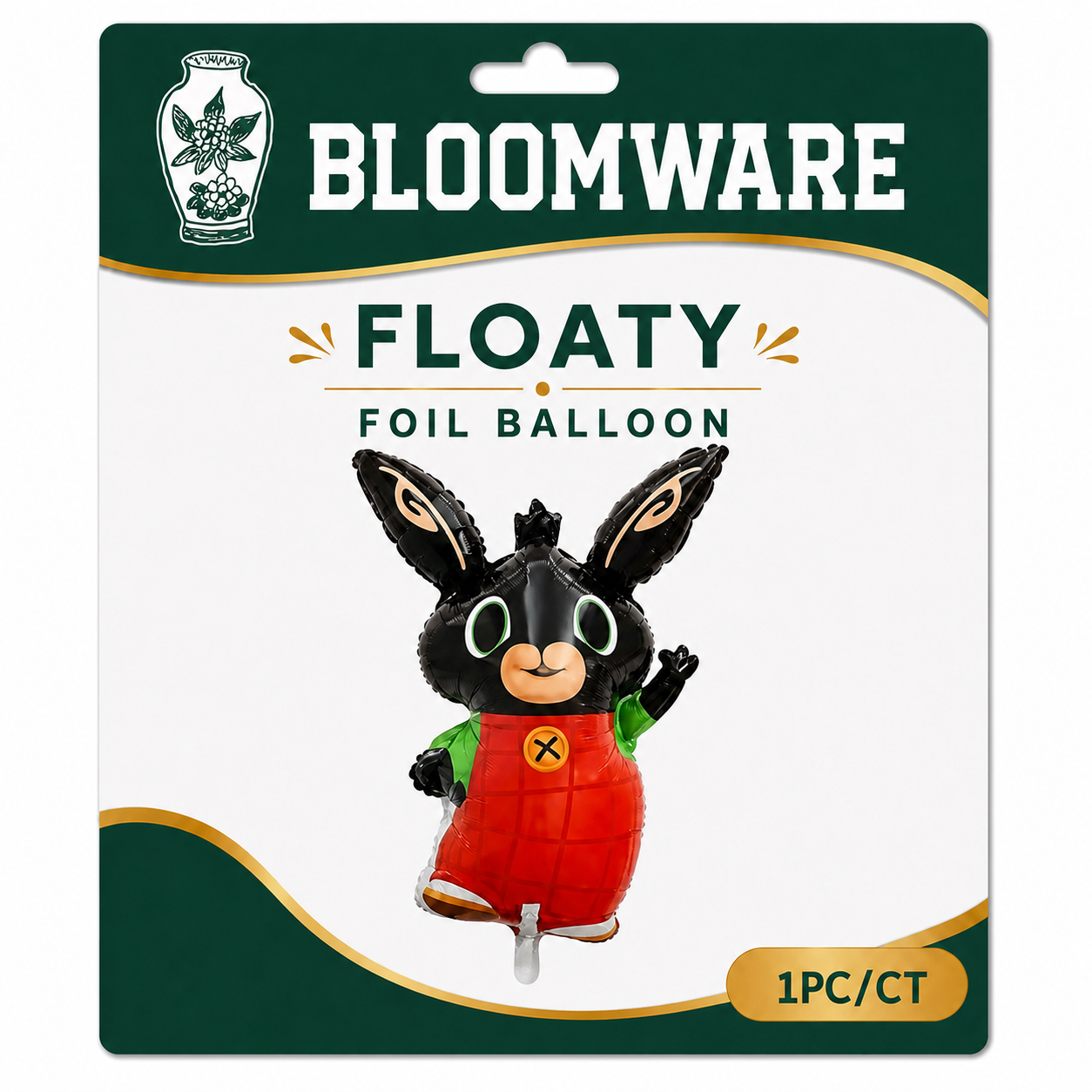 Floaty™ Black Bunny Character Foil Balloon