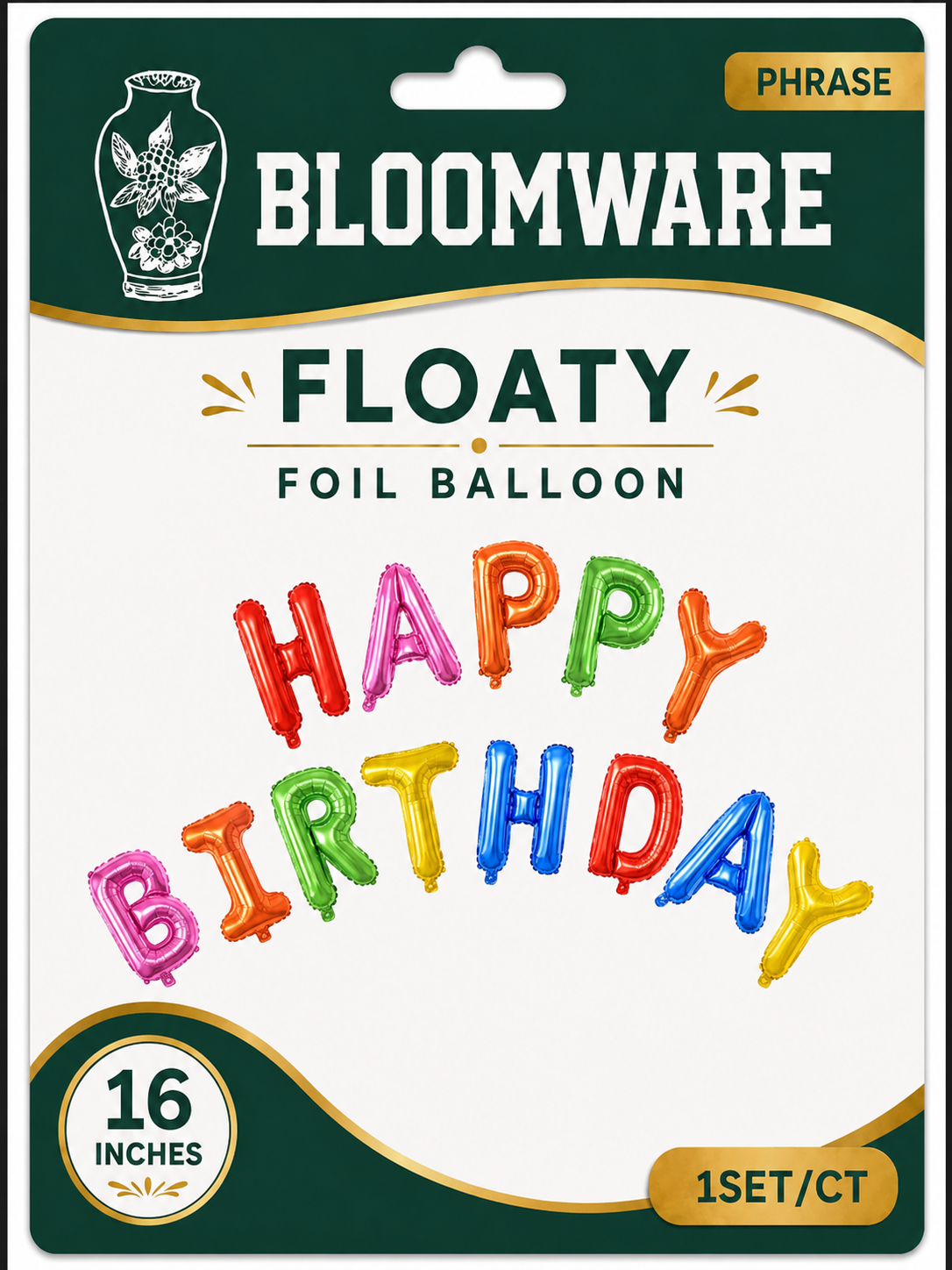 Floaty™ Multicolor Happy Birthday Foil Balloon Set